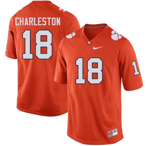 Men #18 Joseph Charleston Clemson Tigers College Football Jerseys Sale-Orange